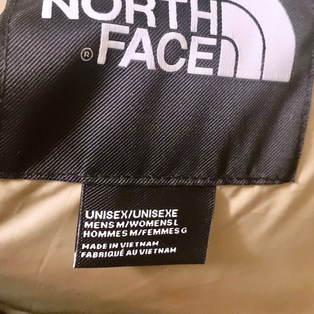 The North Face Women's Cream Sherpa Puffer Jacket with Tan Yoke - Picture 12 of 12